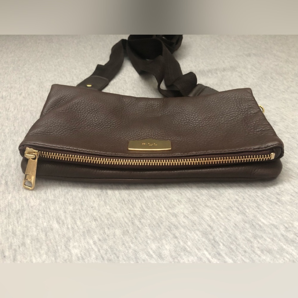 Lauren Ralph Lauren Leather Ralph Mini Crossbody Bag Brown - Picture 5 of 14